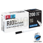 Cutie cu 200 tuburi tigari RIO Ultra Slim Black Filter cu filtru negru de 20 mm